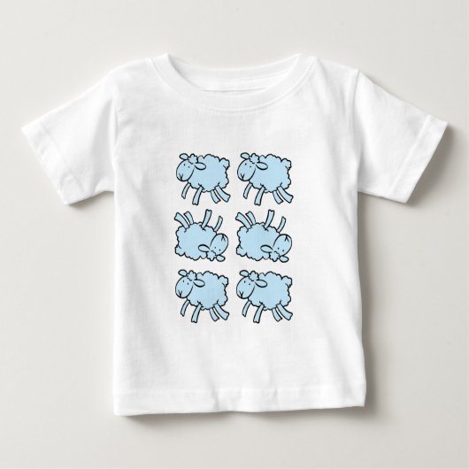 T-shirt Pour Bébé Petite agneau bleu (Devant)