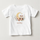 T-shirt Pour Bébé Petite chouette avec lune (Devant)