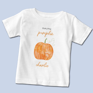 T-shirt Pour Bébé Petite citrouille automne personnalisée