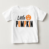 T-shirt Pour Bébé Petite Citrouille Orange et Noir Halloween moderne (Devant)