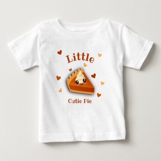 T-shirt Pour Bébé Petite Citrouille Pie Automne (Devant)