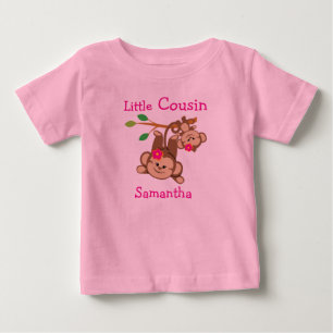 T-shirt Pour Bébé Petite cousine de singes filles customisées