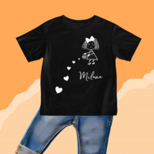 T-shirt Pour Bébé Petite fille aux coeurs