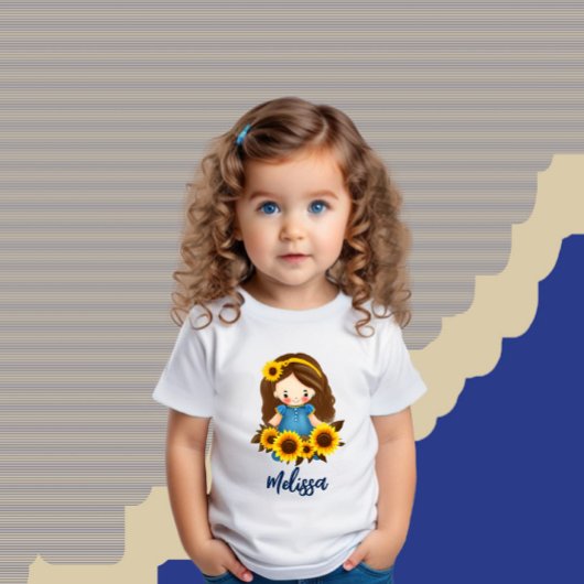 T-shirt Pour Bébé Petite fille avec des tournesols