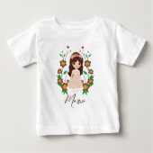 T-shirt Pour Bébé Petite fille avec fleurs (Devant)