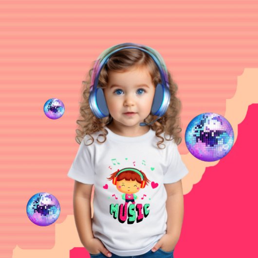 T-shirt Pour Bébé Petite fille avec musique
