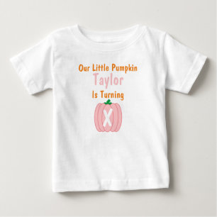 T-shirt Pour Bébé Petite fille Citrouille Anniversaire T-shirt bébé