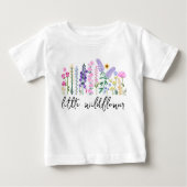 T-shirt Pour Bébé Petite fille d'anniversaire florale Fleur sauvage (Devant)