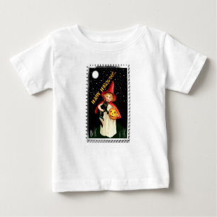 T-shirt Pour Bébé Petite fille nostalgique, Jack-o’-lanterne et noir