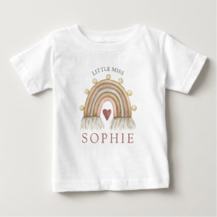 T-shirt Pour Bébé Petite Miss Arc-en-ciel Personnalisée