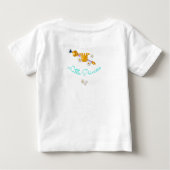 T-shirt Pour Bébé Petite Princesse Licorne Turquoise Bijoux Fleurs (Dos)