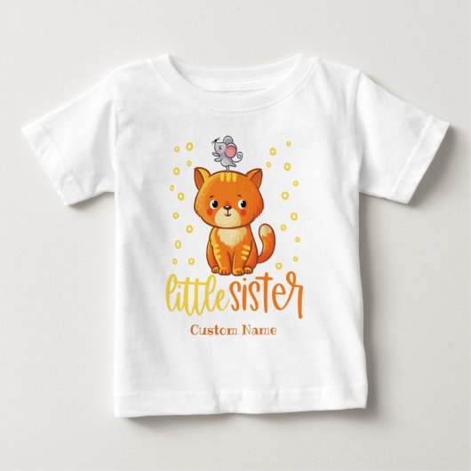 T-shirt Pour Bébé Petite soeur nom personnalisé (Devant)