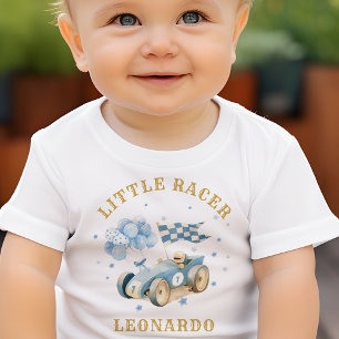 T-shirt Pour Bébé Petite voiture de course garçonnet aquarelle