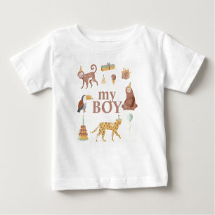 T-shirt Pour Bébé Petits animaux de la jungle