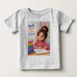 T-shirt Pour Bébé Petits pas grands rêves Motivation d'étude pour le
