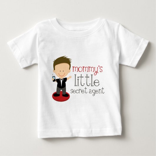 T-shirt Pour Bébé Peu d'agent secret de la maman (Devant)