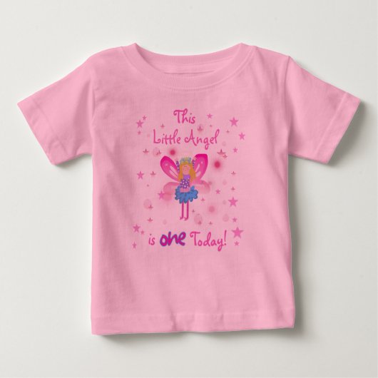 T-shirt Pour Bébé Peu de ęr anniversaire d'ange (Devant)