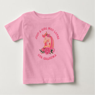 T-shirt Pour Bébé Peut Changer Le Texte Fille Qui Aime Sa Grand-Mère
