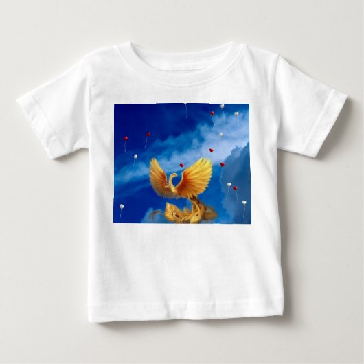 T-shirt Pour Bébé Phénix / Oiseau de feu. (Devant)