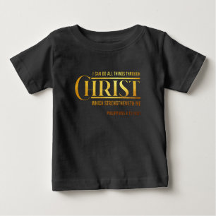 T-shirt Pour Bébé Philippiens 4:13 Bible Verse KJV Citation