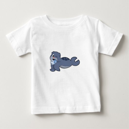 T-shirt Pour Bébé Phoque avec poisson (3).PNG (Devant)