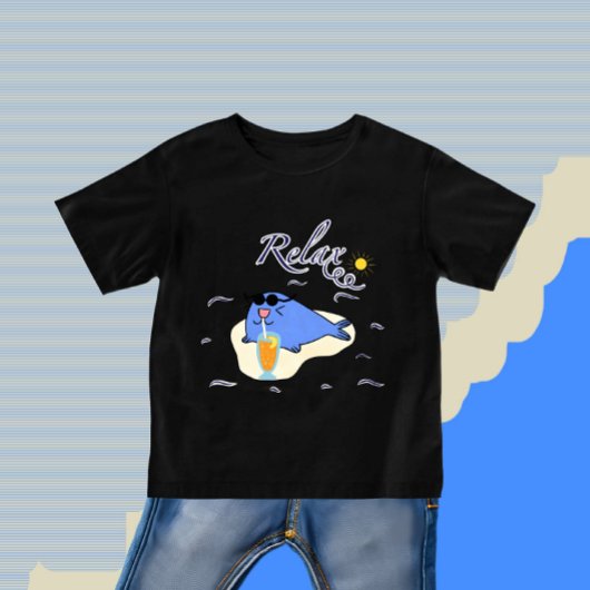 T-shirt Pour Bébé Phoque bleu