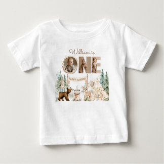 T-shirt Pour Bébé Photo d'un joyeux campeur pour son premier anniver