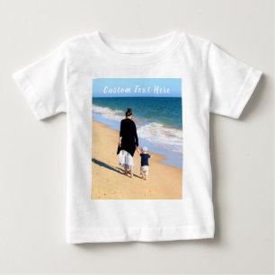 T-shirt Pour Bébé Photo et texte personnalisés - Votre propre desig