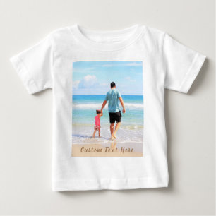 T-shirt Pour Bébé Photo et texte personnalisés - Votre propre desig