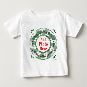 T-shirt Pour Bébé PHOTO Kiss Me I m Irish - Green Striped Circle