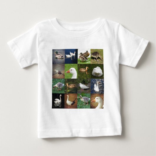 T-shirt Pour Bébé Photo Patchwork Carré - Oiseaux (Devant)