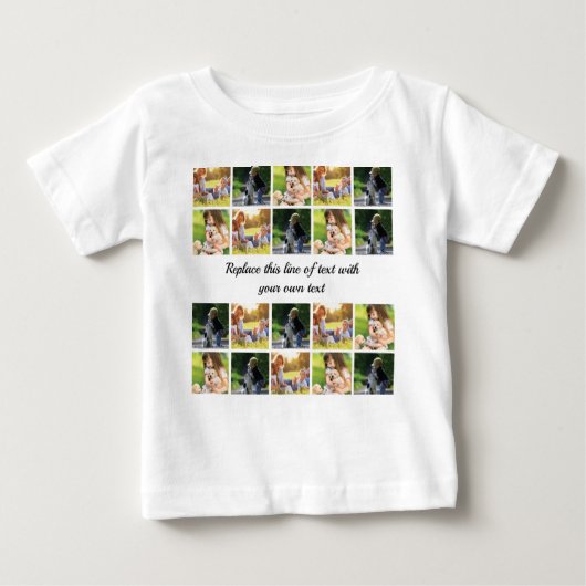 T-shirt Pour Bébé photocollage et texte (Devant)