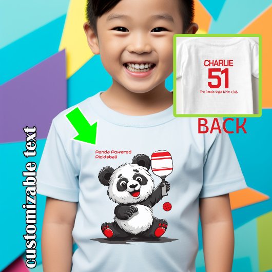 T-shirt Pour Bébé Pickleball Panda