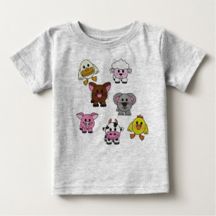 T-shirt Pour Bébé Pièce en t de bébé d'animaux de garderie d'enfants