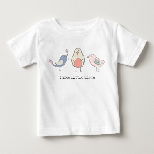 T-shirt Pour Bébé Pièce en t de trois petite oiseaux (Devant)