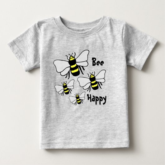 T-shirt Pour Bébé Pièce en t heureuse d'enfant en bas âge de (Devant)