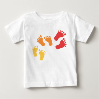 T-SHIRT POUR BÉBÉ PIEDS DE BÉBÉ ROUGE ORANGE JAUNE