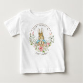 T-shirt Pour Bébé "Pierre le lapin, le garçon d'anniversaire" (Devant)
