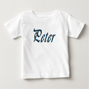 T-shirt Pour Bébé "Pierre" Numéros Bleus Pierre Nom,