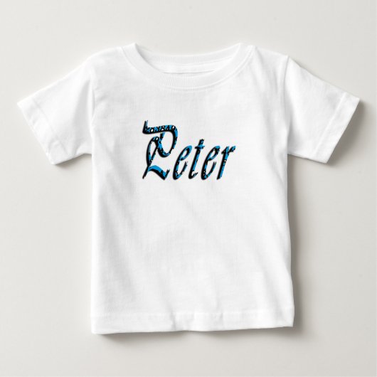 T-shirt Pour Bébé "Pierre" Numéros Bleus Pierre Nom, (Devant)