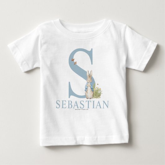 T-shirt Pour Bébé Pierre Rabbit| S est pour (Devant)