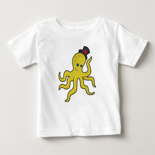 T-shirt Pour Bébé Pieuvre avec Casquette (Devant)