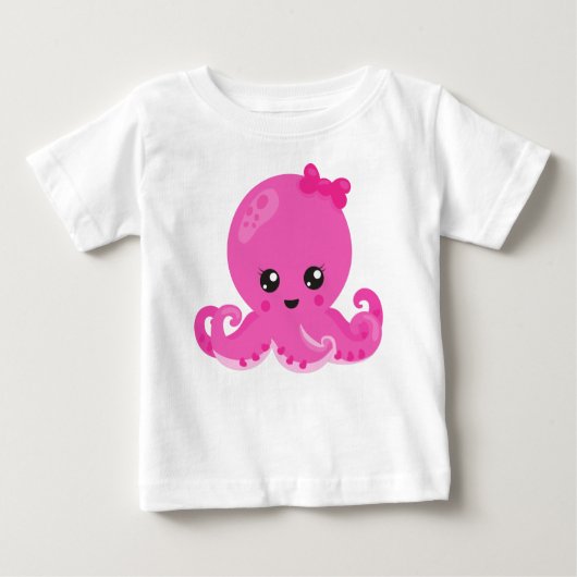 T-shirt Pour Bébé Pieuvre mignonne, Petite pieuvre, Pieuvre bébé, Co (Devant)