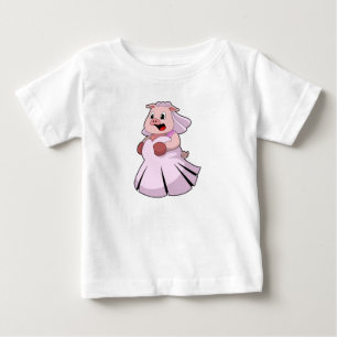 T-shirt Pour Bébé Pig as Bride with Wedding dress.PNG