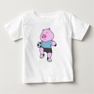 T-shirt Pour Bébé Pig Soccer joueur Soccer