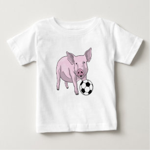 T-shirt Pour Bébé Pig Soccer joueur Soccer