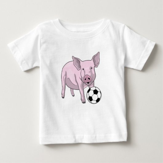 T-shirt Pour Bébé Pig Soccer joueur Soccer (Devant)