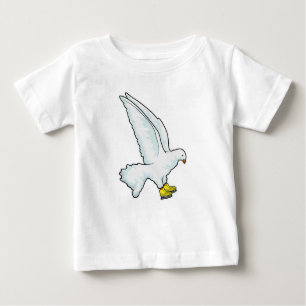 T-shirt Pour Bébé Pigeon Patinage sur glace Patins sur glace