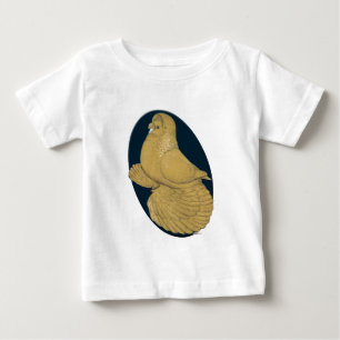 T-shirt Pour Bébé Pigeon trompette anglais : Yellow Oval