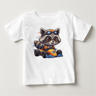 T-shirt Pour Bébé Pilote de voiture de course de bébé raton laveur m